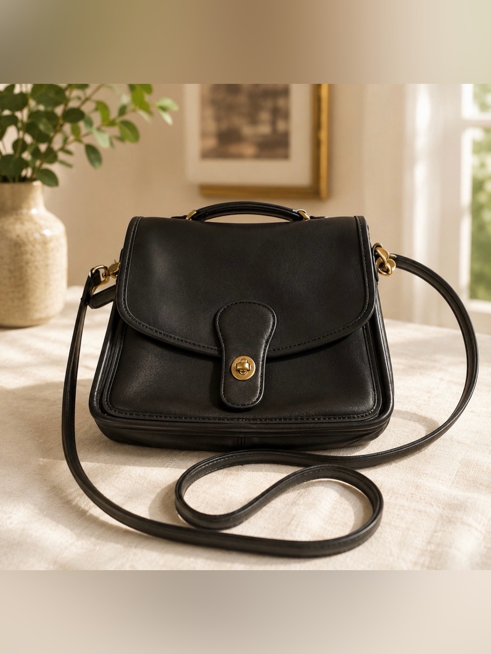 Coach black leatehr Willis bag 5180